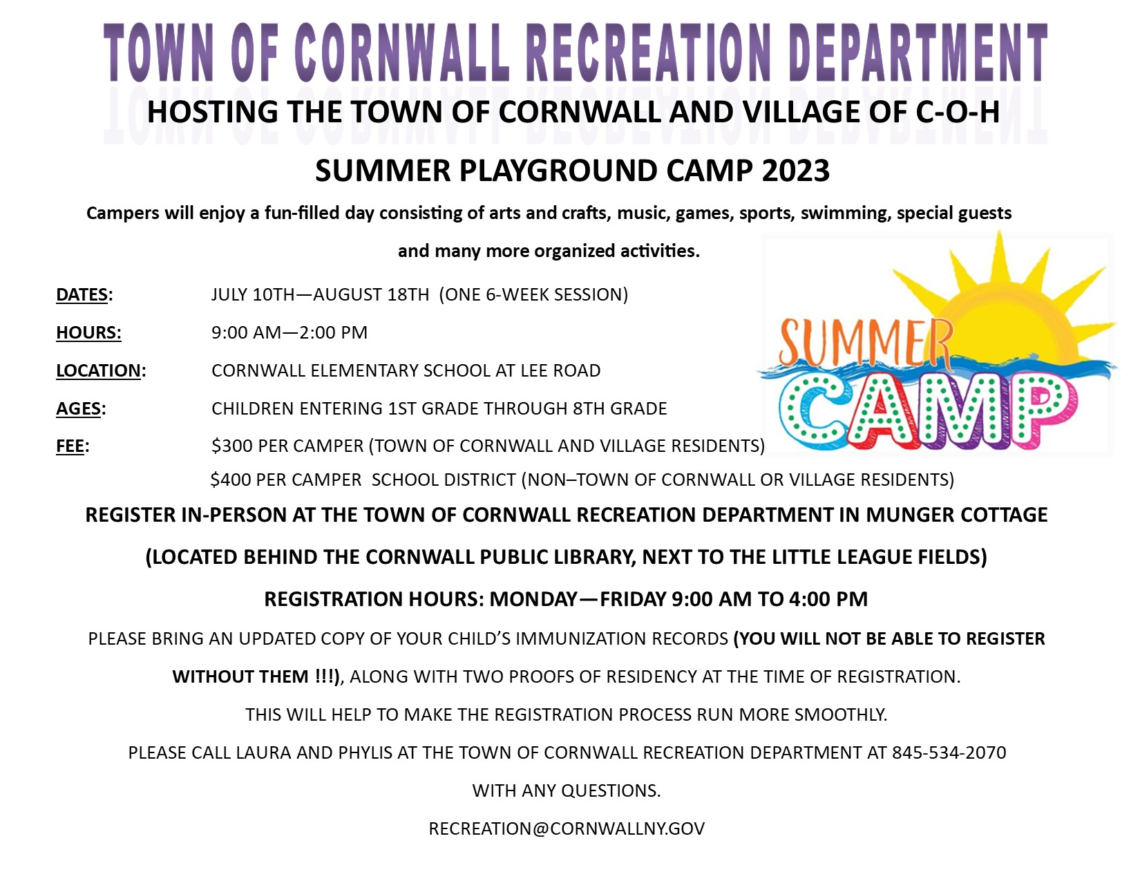 Summer Camp 2023 Information